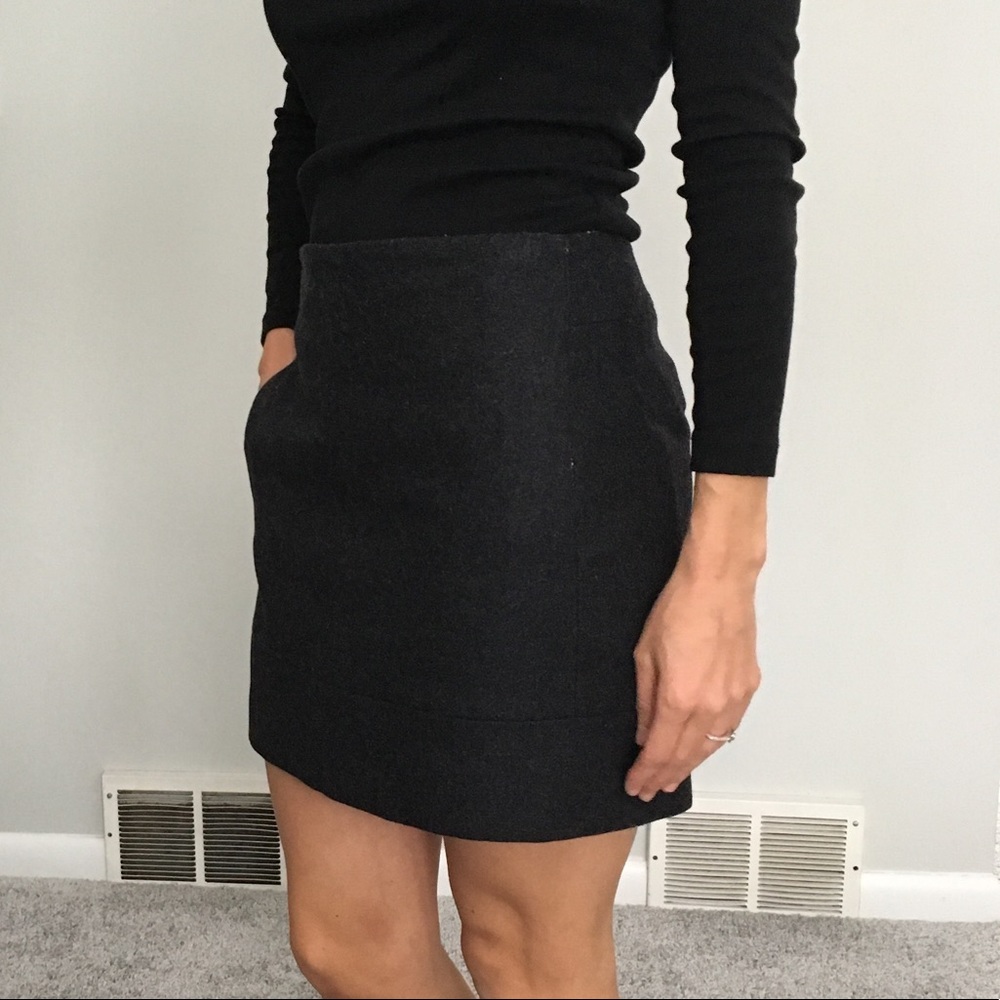 J. Crew charcoal gray wool mini skirt